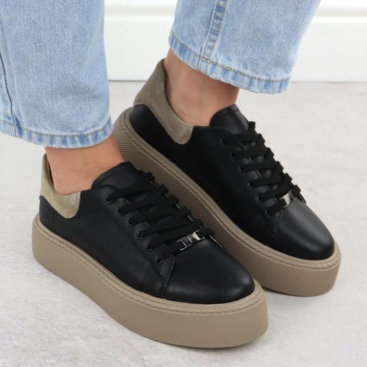 Image du produit Filippo Women's leather platform sneakers, black, DP6119 (39)