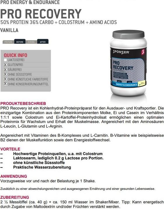 Actual product image Sponser Recovery (Strawberry, Banana, 1 x)