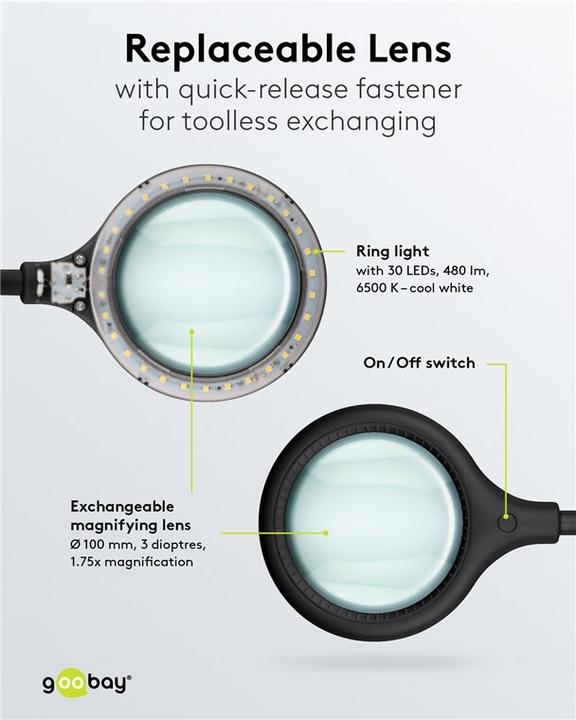 Actual product image Goobay Stand/clamp magnifier light (480 lm)