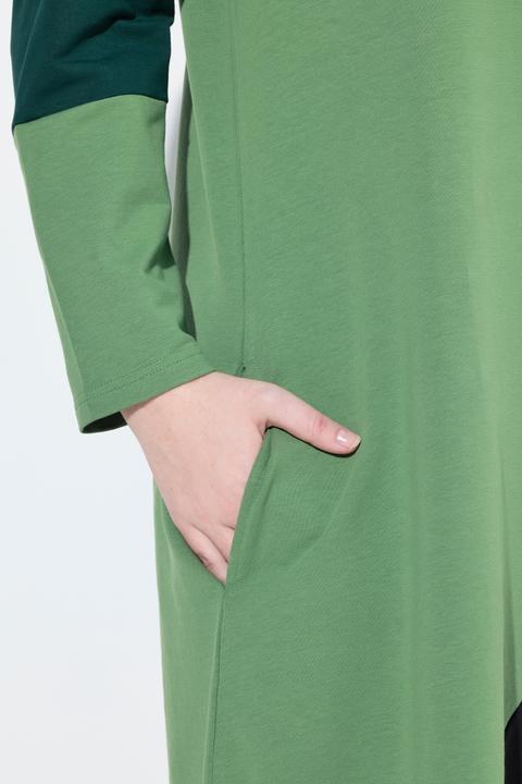 Produktbild Ulla Popken Sweatkleid, Wasserfall-Ausschnitt, Langarm (60)