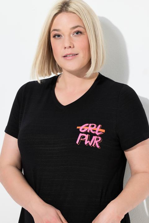 Actual product image Ulla Popken Funktions-Shirt, Cut-Outs, V-Ausschnitt, Halbarm, recycelt (50, 52)