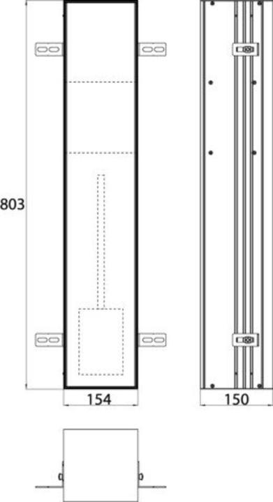 Produktbild Emco WC-Modul ASIS PLUS UP 803x154mm Türanschlag links Aluminium