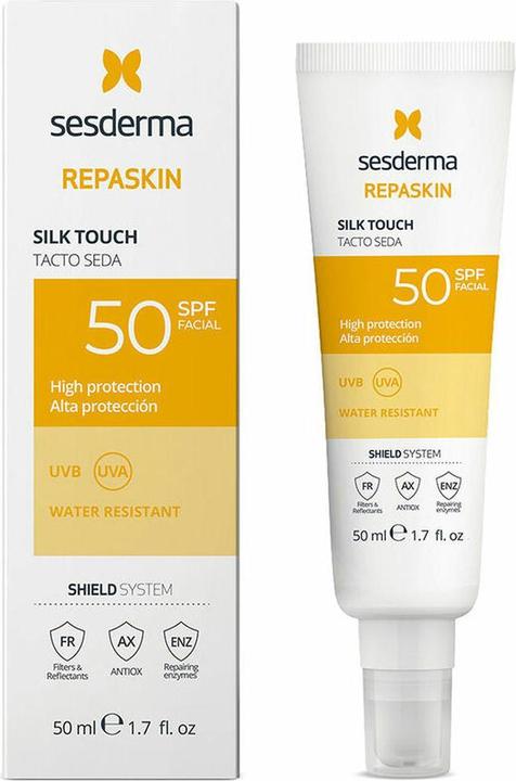 Actual product image Sesderma Repaskin Facial Spf50 Silk Touch 50ml (Sun cream face, SPF 50, 50 ml)