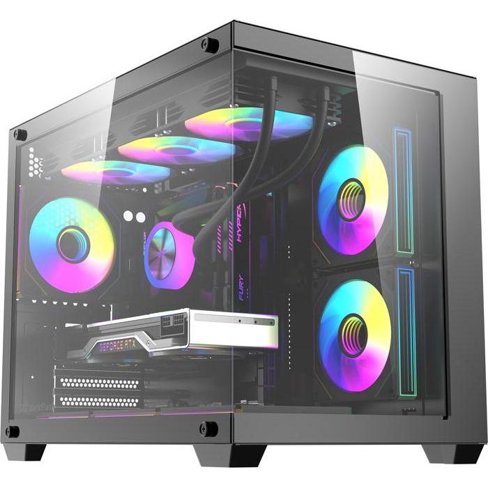 Darkflash Tech DarkFlash B275 PRO computer case (black) + 6 fans, Case PC
