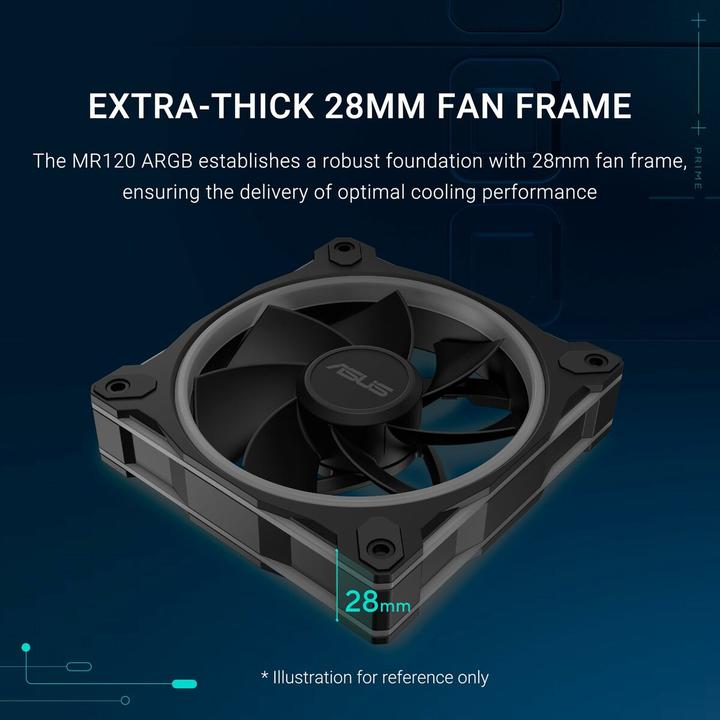 Productafbeelding ASUS PRIME MR120 FAN ARGB BLACK 3IN1 (120 mm, 3x)