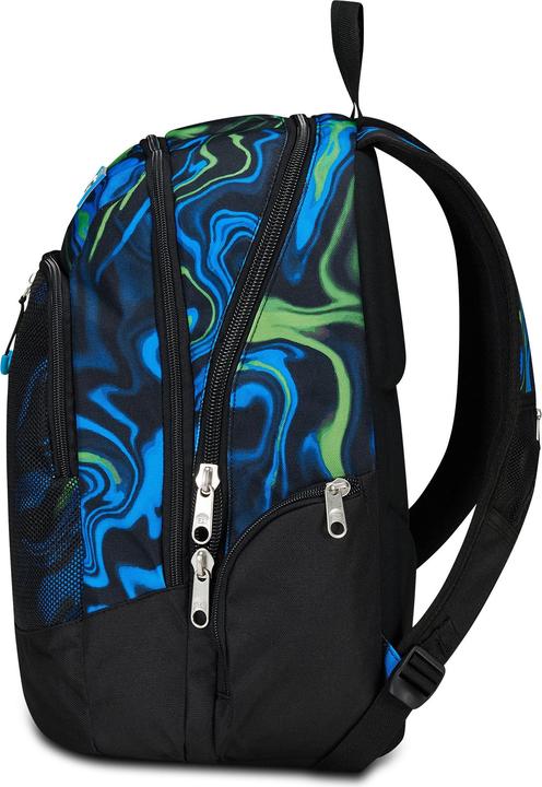 Actual product image Seven Advanced School Backpack, Black Blue, Multi-Shade Boy, Double Compartment Backpack with Wirele (3.20 l)