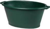 Produktbild EDA Wanne, oval, 70 Liter, Kunststoff, grün ovaler Kübel, aus recyceltem Kunststoff, mit 2 Griffen (70 l)