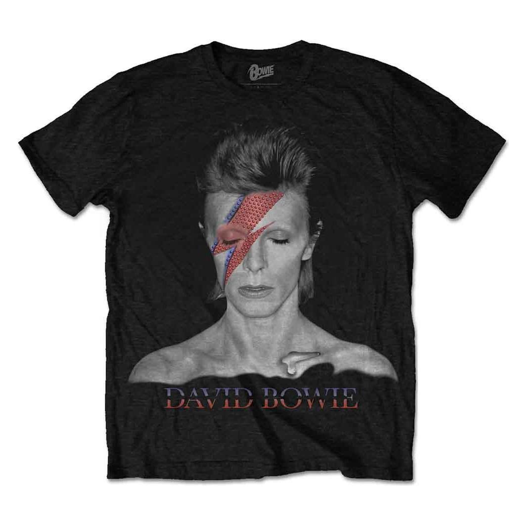 David Bowie, Herren, Shirts, Aladdin Sane, Schwarz, (M)
