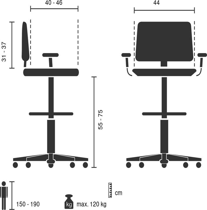 Immagine prodotto Hjh Office TOP WORK 40 (55 - 75 cm)