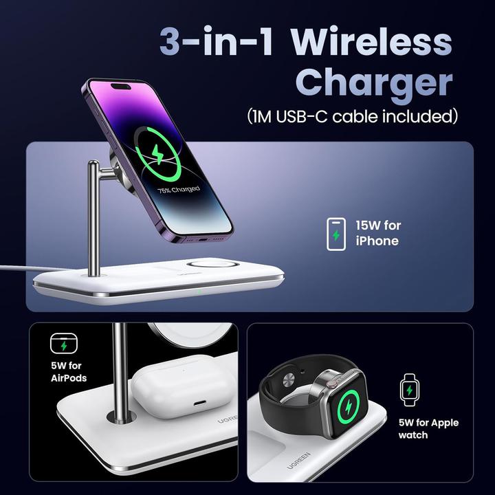 Image du produit Ugreen Wireless Charger 3in1 (25 W)