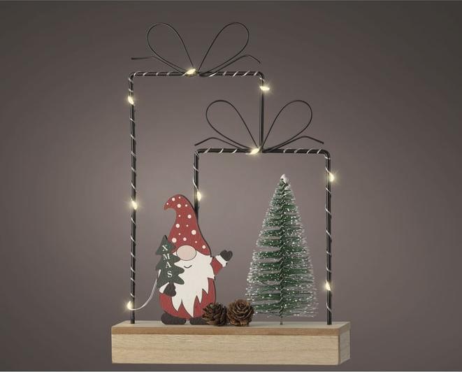 Produktbild Lumineo LED-Standdeko - Geschenke mit Wichtel - ca. 5 x 16 x 23,5 cm