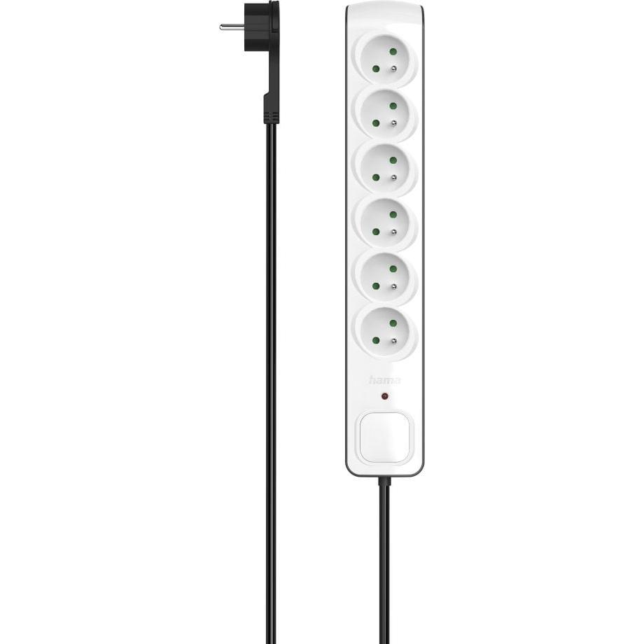 Hama, Ciabatta multipresa, Listwa Zasilająca Przepięciiowa 6 gniazd (6 x, 3 m)
