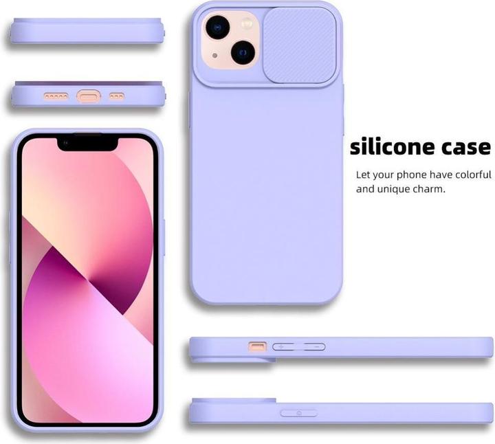 Actual product image 4Kom Back panel cover OEM SLIDE case for IPHONE 15 Plus lavender