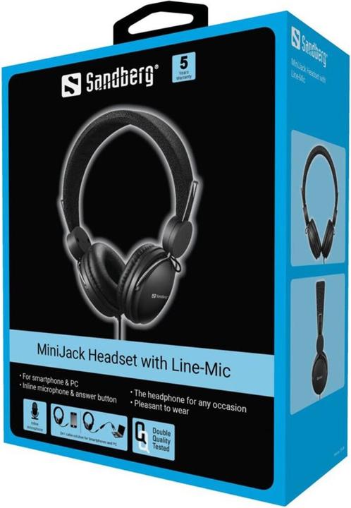 Actual product image Sandberg Headset MiniJack with line mic 3.5 mm jack (Cable)