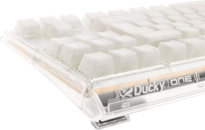 Actual product image Ducky One 3 Aura White TKL Gaming Keyboard, RGB LED - MX-Red (DE, Cable)