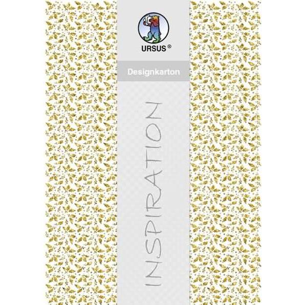 Ursus, Bastelpapier, Designkarton gold 200g/qm A4 VE=5 Blatt Motiv 8 (200 g/m², 5 x)
