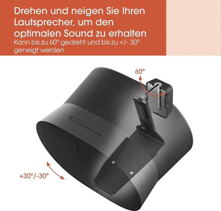Image du produit Vogels SWM 4131 Sonos speaker muurbeugel voor Era 300 (zwart) (1 pièce, Installation murale, Inclinable, Rotatif)