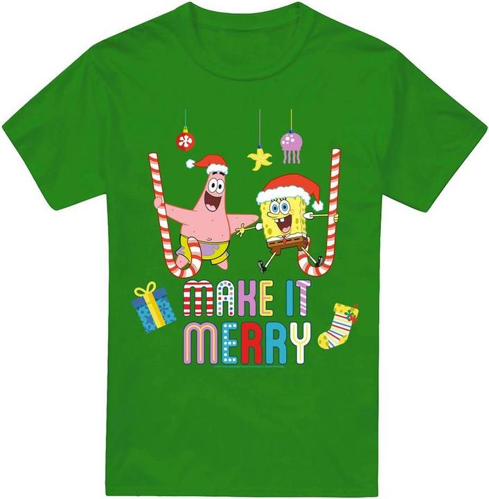 Produktbild Spongebob Squarepants Make It Merry TShirt weihnachtliches Design (XL)