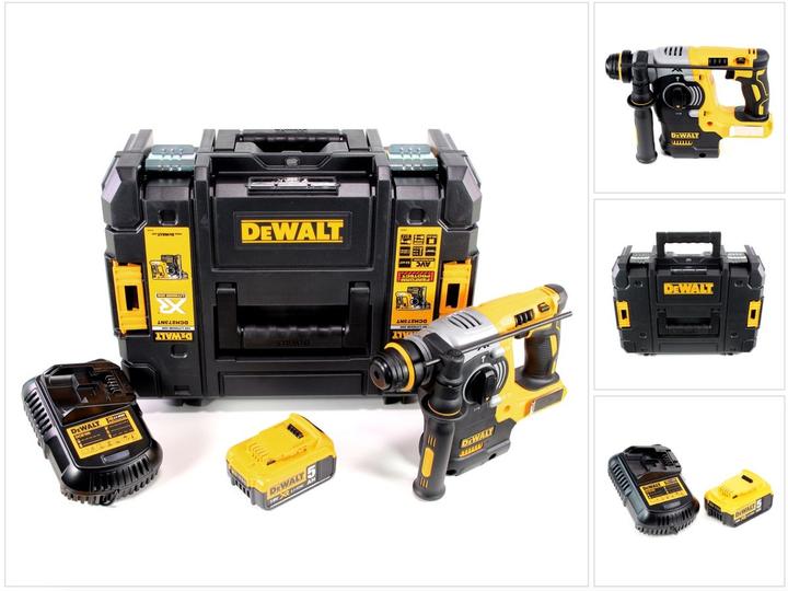 Produktbild DeWalt DCH 273 P1 Akku Kombihammer 18V 2,1J SDS-Plus Brushless + 1x Akku 5,0Ah + Ladegerät + TSTAK (Akkubetrieb)