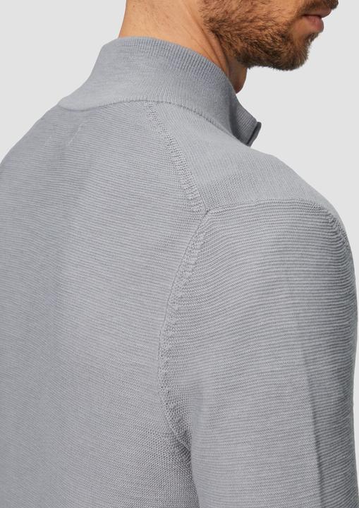 Produktbild s.Oliver Strickjacke Strukturierte Strickjacke mit Logo-Patch (L)