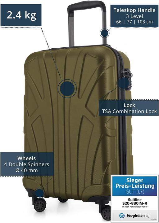 Image du produit Suitline Handgepäck Hartschalen-Koffer (34 l, Bagage à main (jusqu'à 50l))