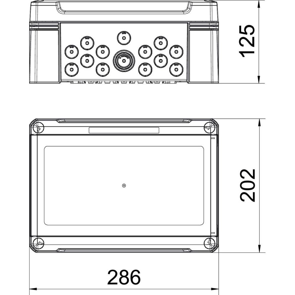 Thumbnail - OBO Bettermann, Verteilerschrank, OBO SDB 12L PC Kleinverteiler ohne Klemmleiste, für 12 TE 286x202x125, PC, licht