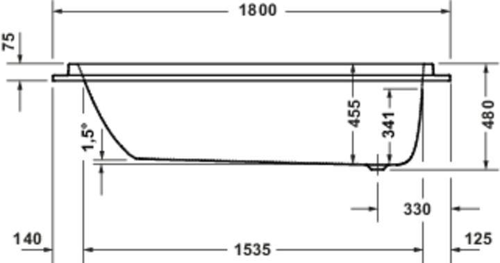 Actual product image Duravit Baignoires Balcoon 1800x800mm, rectangulaire, à encastrer, 700678030000000, 700678030000000 (137 l, 180 cm, 80 cm)