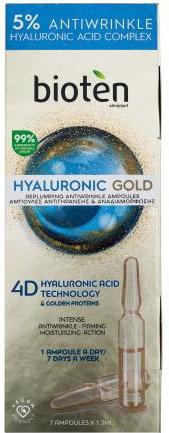 Produktbild Bioten Hyaluronic Gold Replumping Antiwrinkle Ampoules (7 ml)
