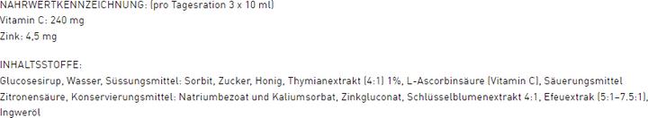 Nährwerte und Zutaten Phytopharma Thymian Sirup (1 Stück, Sirup, 403 g)