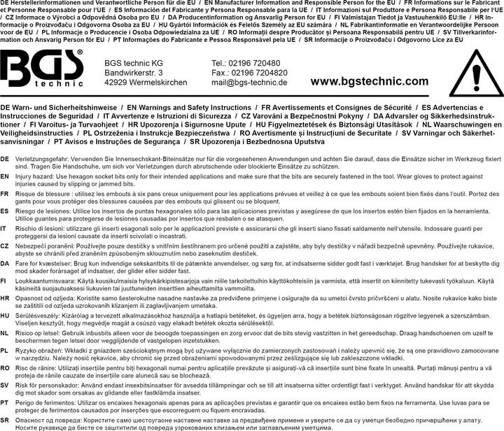 Produktbild BGS Bit-Einsatz-Satz Antrieb Innenvierkant 12,5 mm (1/2") Innensechskant 30-tlg. (Innensechskant)