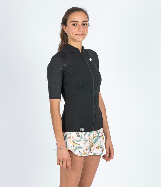 Actual product image Subea YULEX100 women's swim top UV protection 1.5 mm short sleeve - black (1 mm, S)