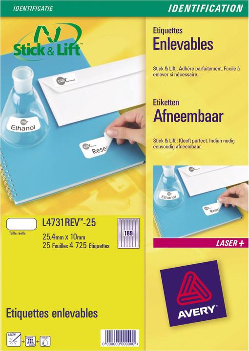 Produktbild Avery Universal-Etiketten, ablösbar