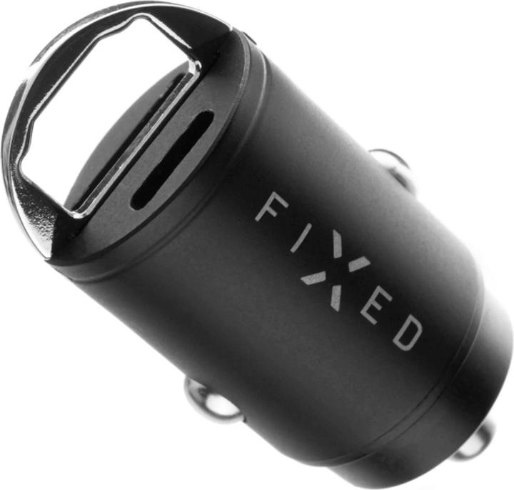 Fixed USB-C/USB Car Charger 30W, Black