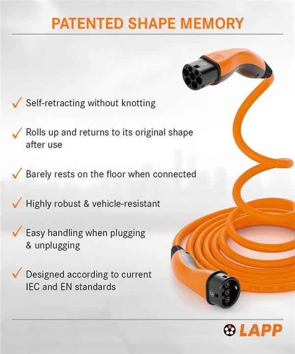 Actual product image Lapp Mobility EV-TYP2 Ladekabel HELIX 1-phasig (Type 2, 7.40 kW, 32 A, 5 m)