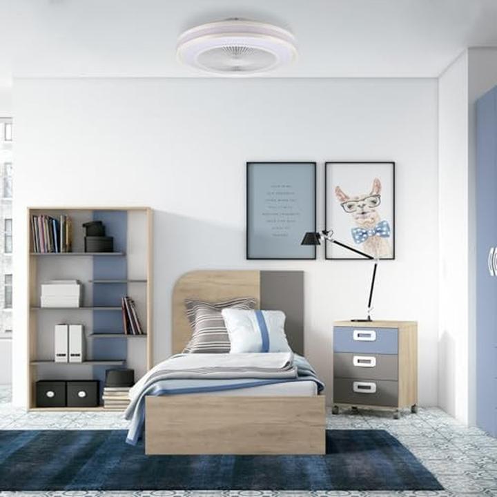Produktbild M Mimotec Dimmbarer LED-Deckenventilator mit Farbwechsel, Fernbedienung, für Sommer und Winter