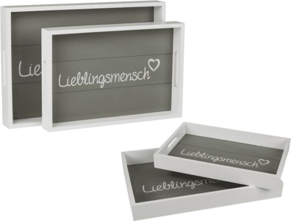 Ootb Weisses Holz-Tablett, Lieblingsmensch