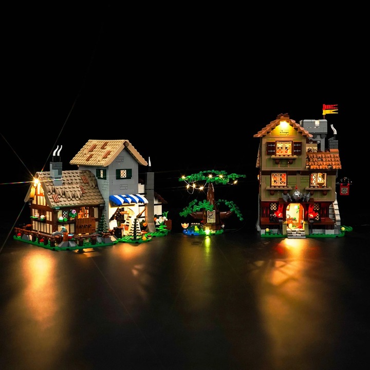 Produktbild BrickBling LED Licht Set für LEGO Mittelalterlicher Stadtplatz (10332) inkl. Fernbedienung