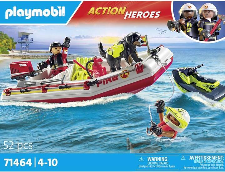 Produktbild Playmobil Feuerwehrboot mit Aqua Scooter (71464)