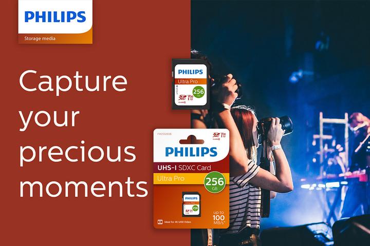 Actual product image Philips SDXC Card 256GB Class 10 UHS-I U3 V30 A1 (256 GB, SDXC, U3, UHS-I)