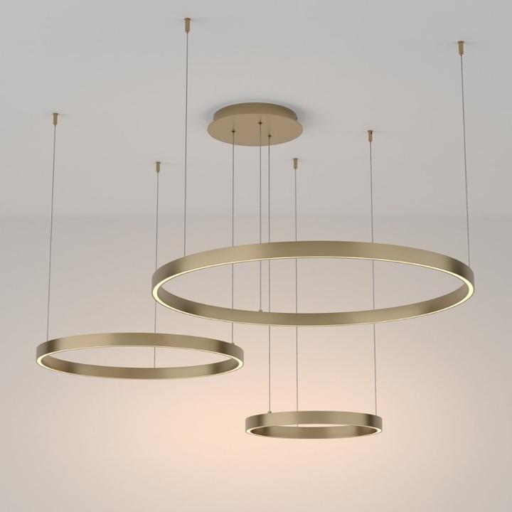 Produktbild Maytoni Rim LED Pendelleuchte, Hängeleuchte 3x 115W Messing 85Ra Warmweiss (6099.99 lm)