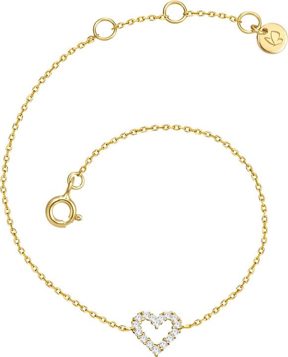 Produktbild Glanzstücke München Damen Herz Sterling Silber Zirkonia gelbgold - 30340 (15 cm, Sterling Silber)