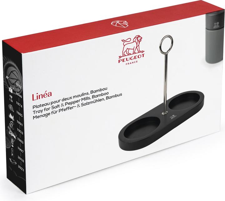 Produktbild Peugeot LINEA Bambushalter schwarz für Pfeffer- und Salzmühlen (Pfeffer, Salz)