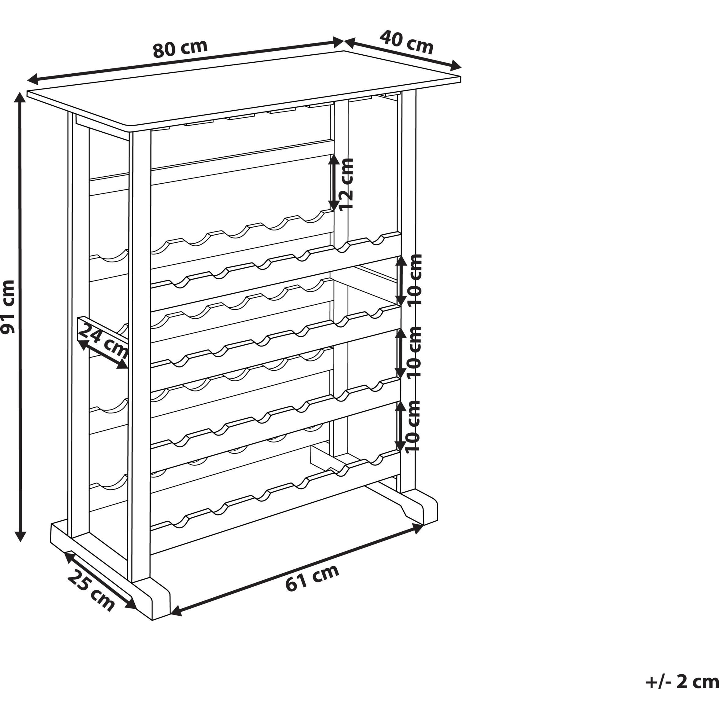 Thumbnail - Beliani, Weinregal, Rowley (80 x 40 x 91 cm)