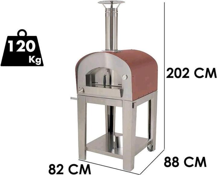 Image du produit Seven Italy Persefone Four à gaz d'extérieur avec chariotRouge (Four à pizza à gaz)
