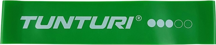 Produktbild Tunturi Mini Resistance Band Set 5 Stück - 5 Gummi Gymnastikbänder mit Netztasche (0.50 m, Extra Leicht, Leicht, Mittel, Stark, Extra Stark)