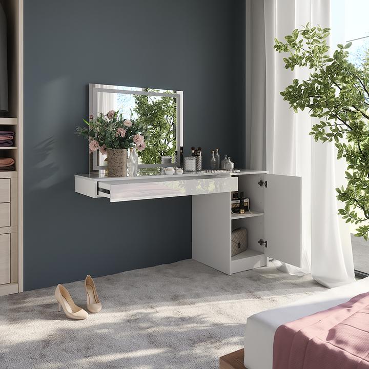 Produktbild Vicco Schminktisch Sherry, Weiss, 100 cm 3 Teile (100 x 40.10 x 76 cm)