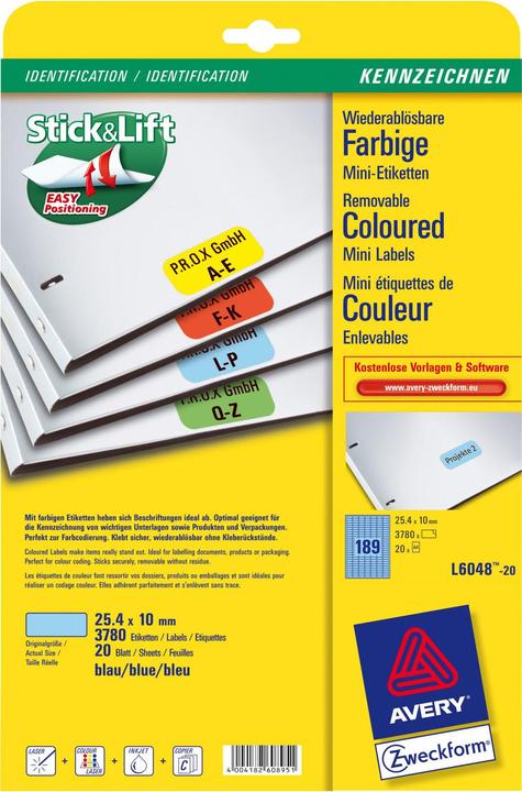 Immagine prodotto Avery Etichette 25,4x10 mm