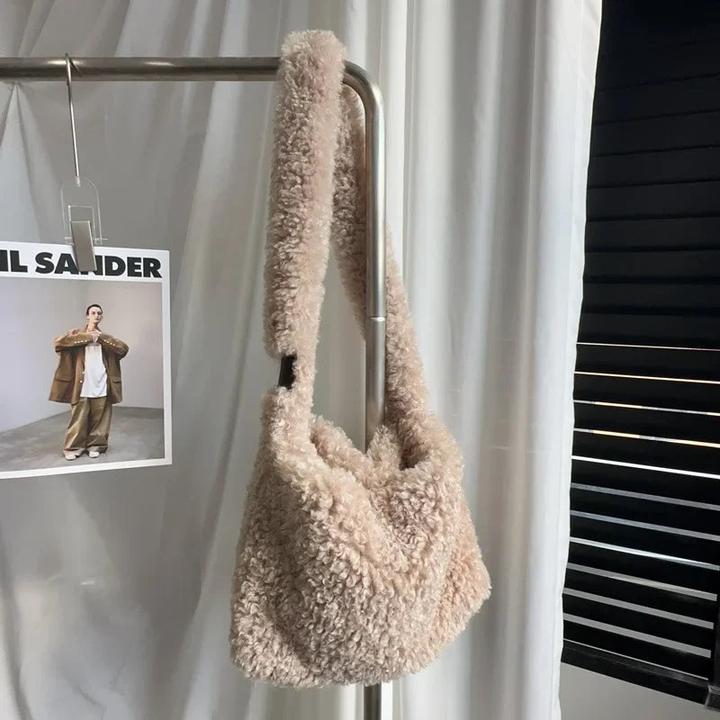 Immagine prodotto Only-Bags.Store Weiche Plüsch-Umhängetaschen aus künstlicher Schafwolle, Umhängetasche mit grossem Fassungsvermögen
