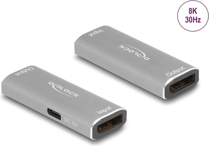 Delock DisplayPort 1.4 Repeater 8K 30 Hz 20 m (5.80 cm)