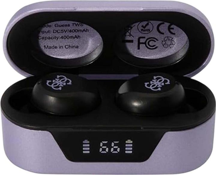 Actual product image Guess słuchawki Bluetooth GUTWST31EU TWS + stacja dokująca fioletowy/purple (5 h, Wireless)